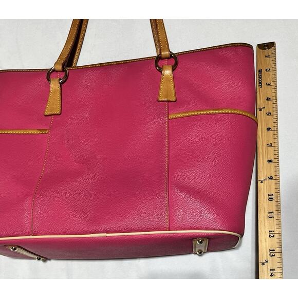 Dooney & Bourke Helena Shopper Shoulder Tote Bag Pink Pebbled Coated Leather - Picture 12 of 16